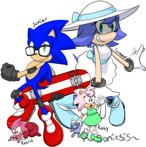A Newer Update To The Sonamy Kids - Sonic The Hedgehog (500x500)