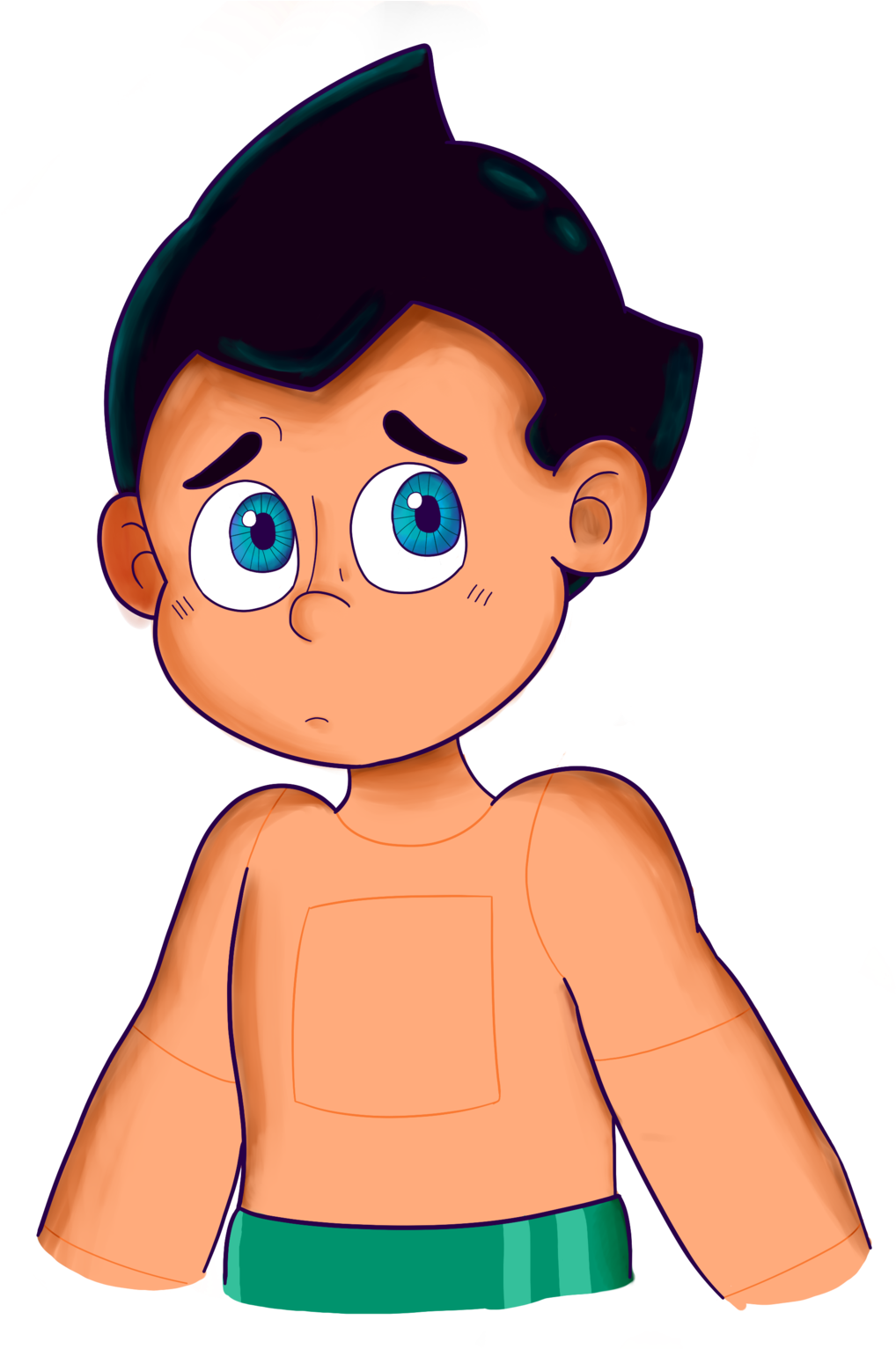 Anutdraws 12 18 Astro Boy Blue By Orangetoonist - Astro Boy (1024x1532)