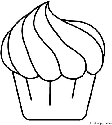 Black And White Cupcake Clipart Free - Cupcake (450x450)