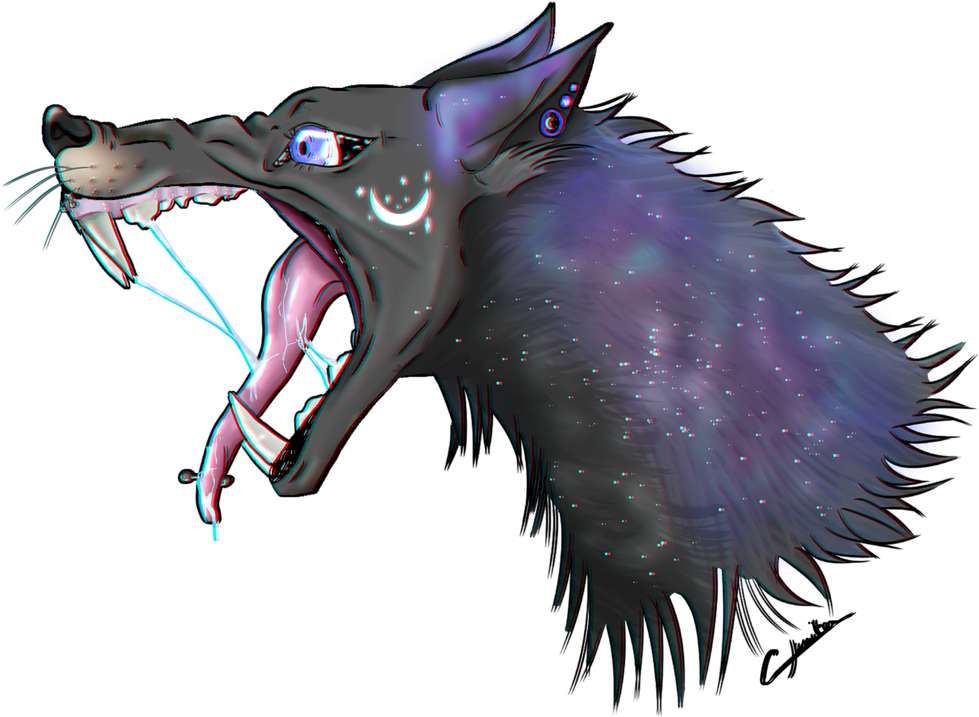 Galaxy Wolf By Chachadrawing On Deviantart Galaxy Wolf - Art (1063x752)