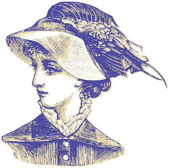 Elegant Woman Drawing - Lady With Mirror // Clear Stamps Pack (10cm X 18cm (353x500)