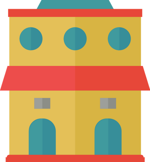 Flat Illustration Of A Building Vector Icon Illustration - Flat Illustration Of A Building Vector Icon Illustration (511x550)