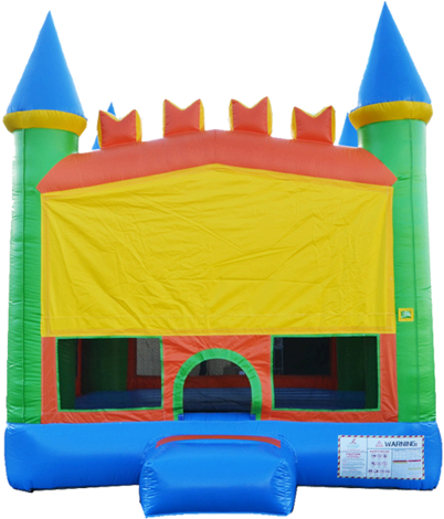 Blue And Green Castle - Inflatable Castle (437x480)