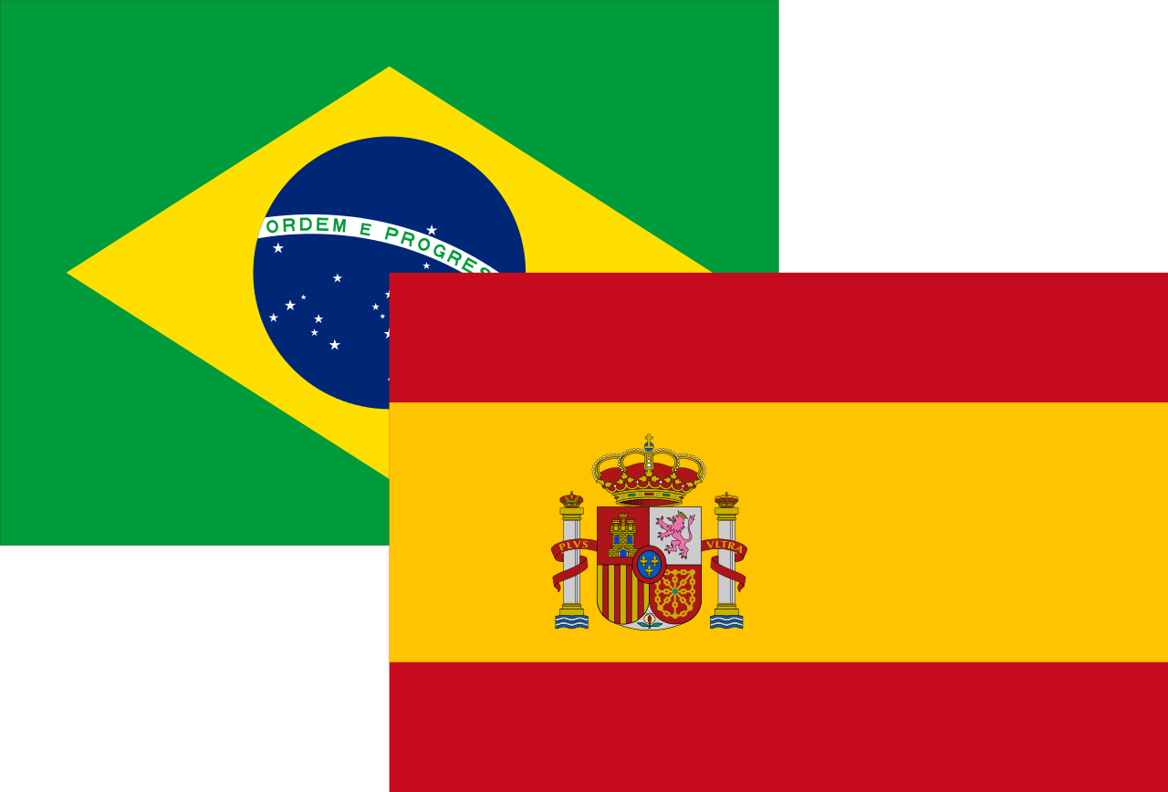 Treaty Cliparts 19, Buy Clip Art - Spain And Brazil Flag (1280x868)