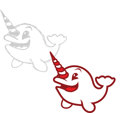 Peppermint Narwhal Design Services - Cartoon (423x412)