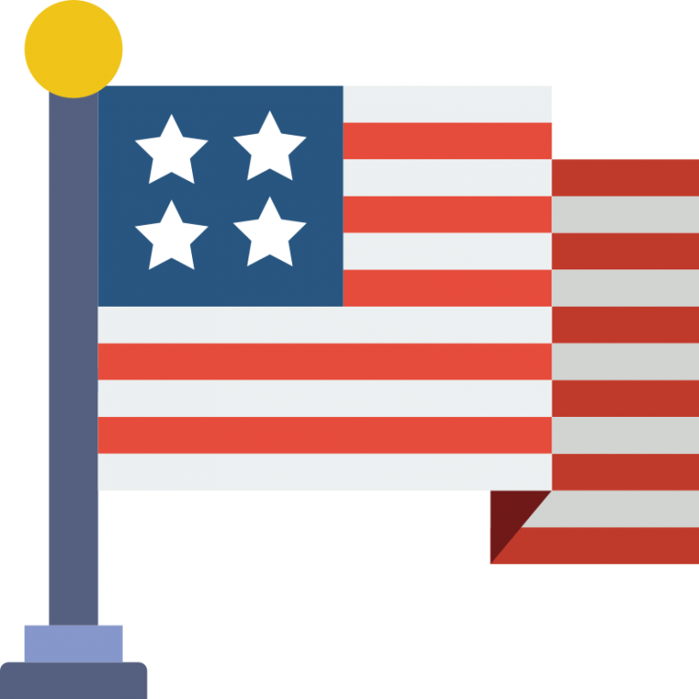 United States Flag Clipart - Bandera Estados Unidos Icono (768x768)