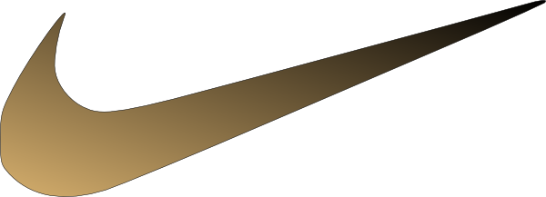 Nike Clipart Nike Logo - Gold Nike Logo Png (600x217)