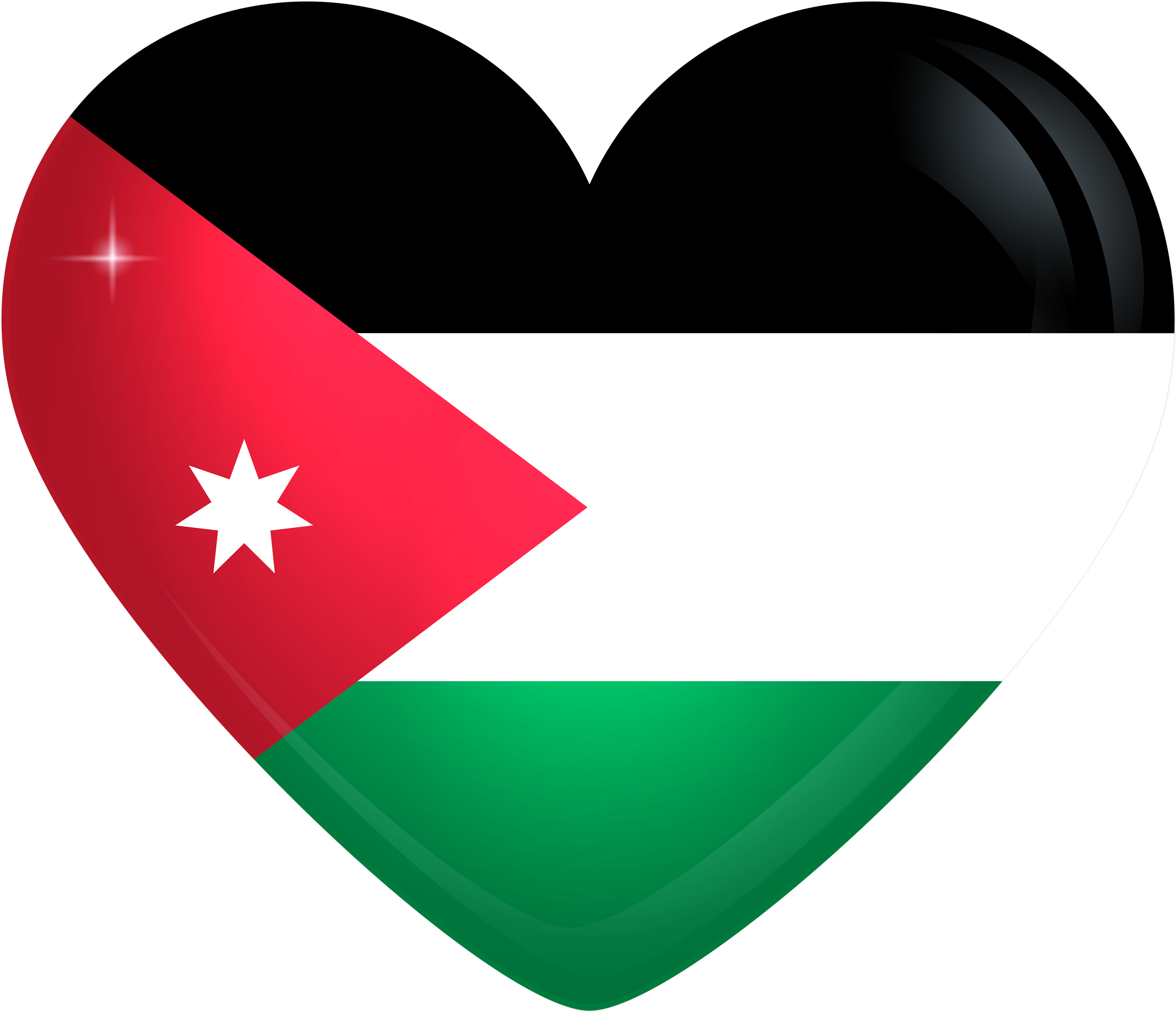 Jordan Large Heart Flag - Jordan Flag Heart Png (6000x5147)