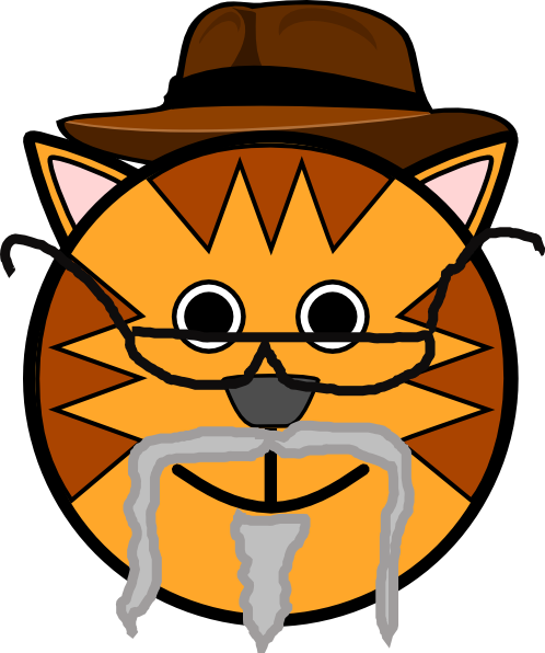 Grandpa Cat Clip Art At Clker - Custom Cartoon Cat Face Shower Curtain (498x596)