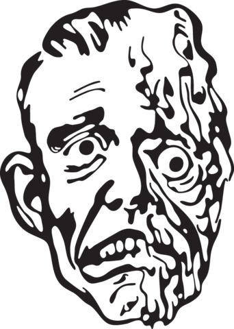 Monster - Melting Face Clipart (342x480)