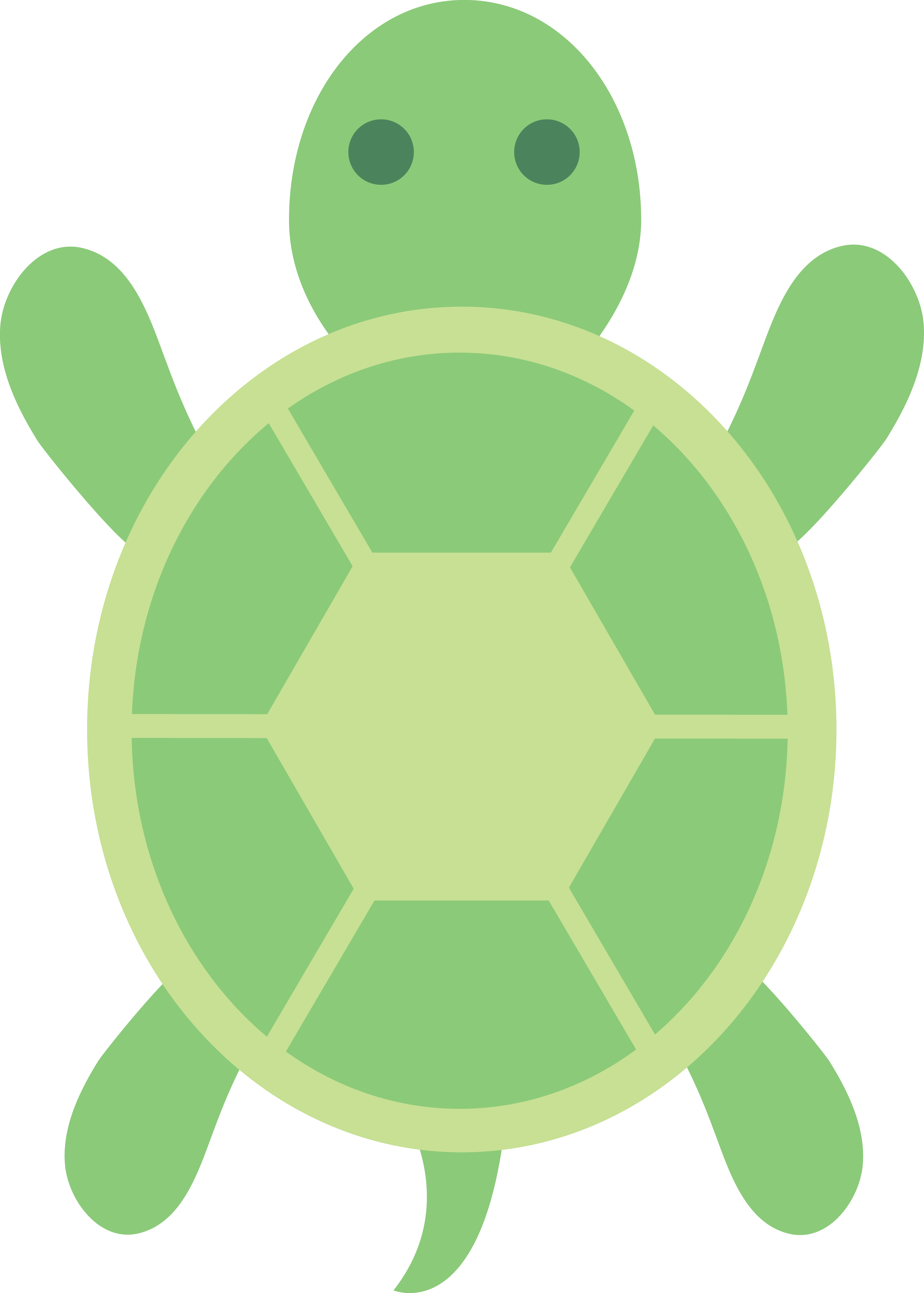 Sea Turtle Clipart Pattern - Sea Turtle Back Cartoon (4837x6770)