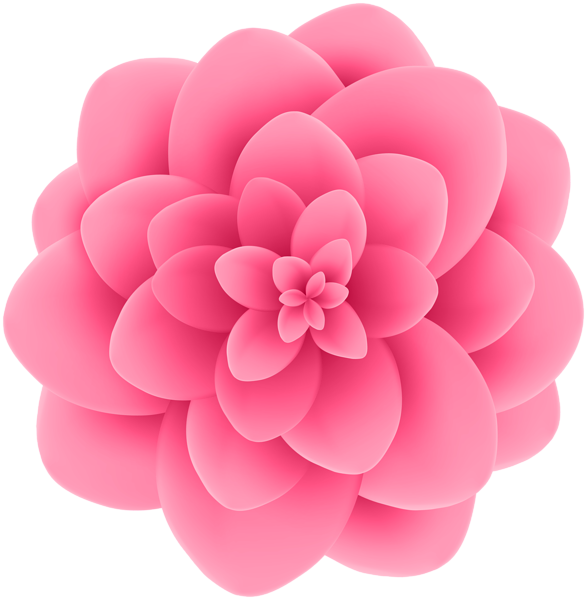 Deco Pink Flower Transparent Clip Art Image - Clip Art (587x600)