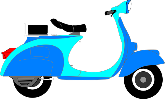 Scooter Blue Two-wheeler Vehicle Transport - Two Wheeler Clipart Png (564x340)