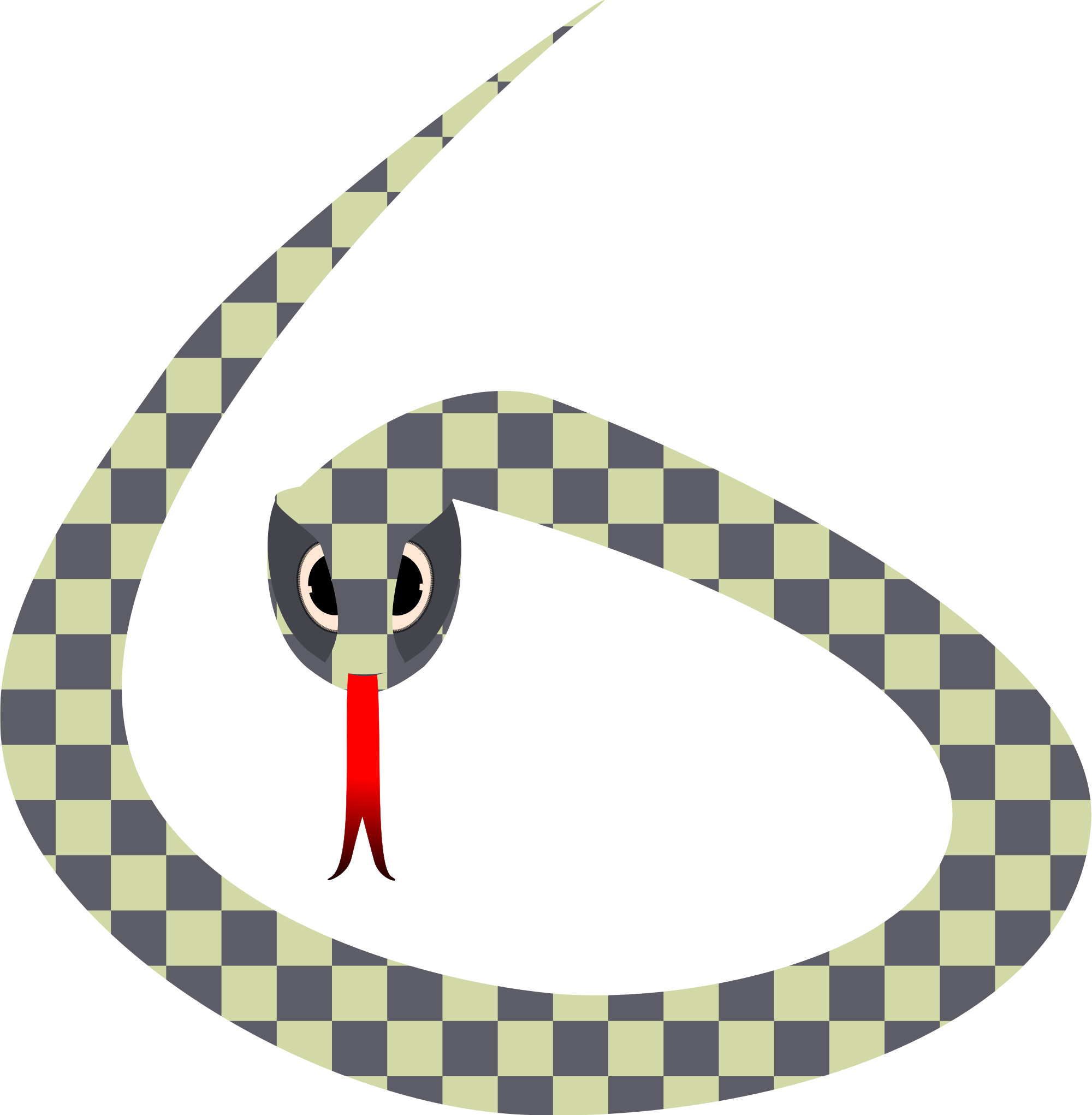 Garter Snake Clipart Vector Png - Checkered Snake Transparent (2000x2042)