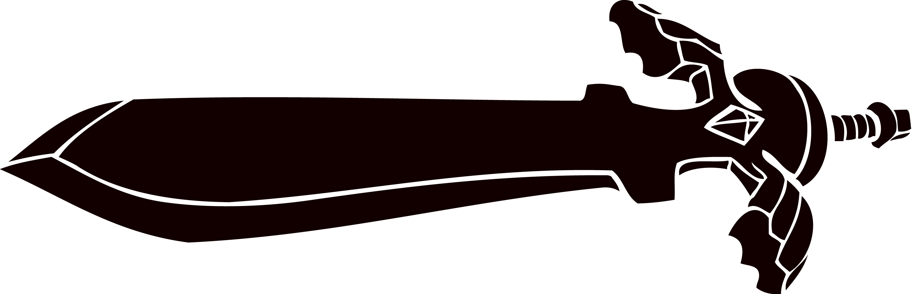 Sword Clipart Stencil - Dark Master Sword Png (3104x1002)