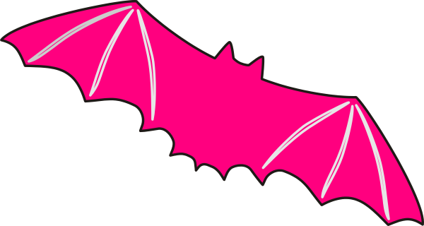 Pink Bat Clip Art - Bat Clip Art (600x320)
