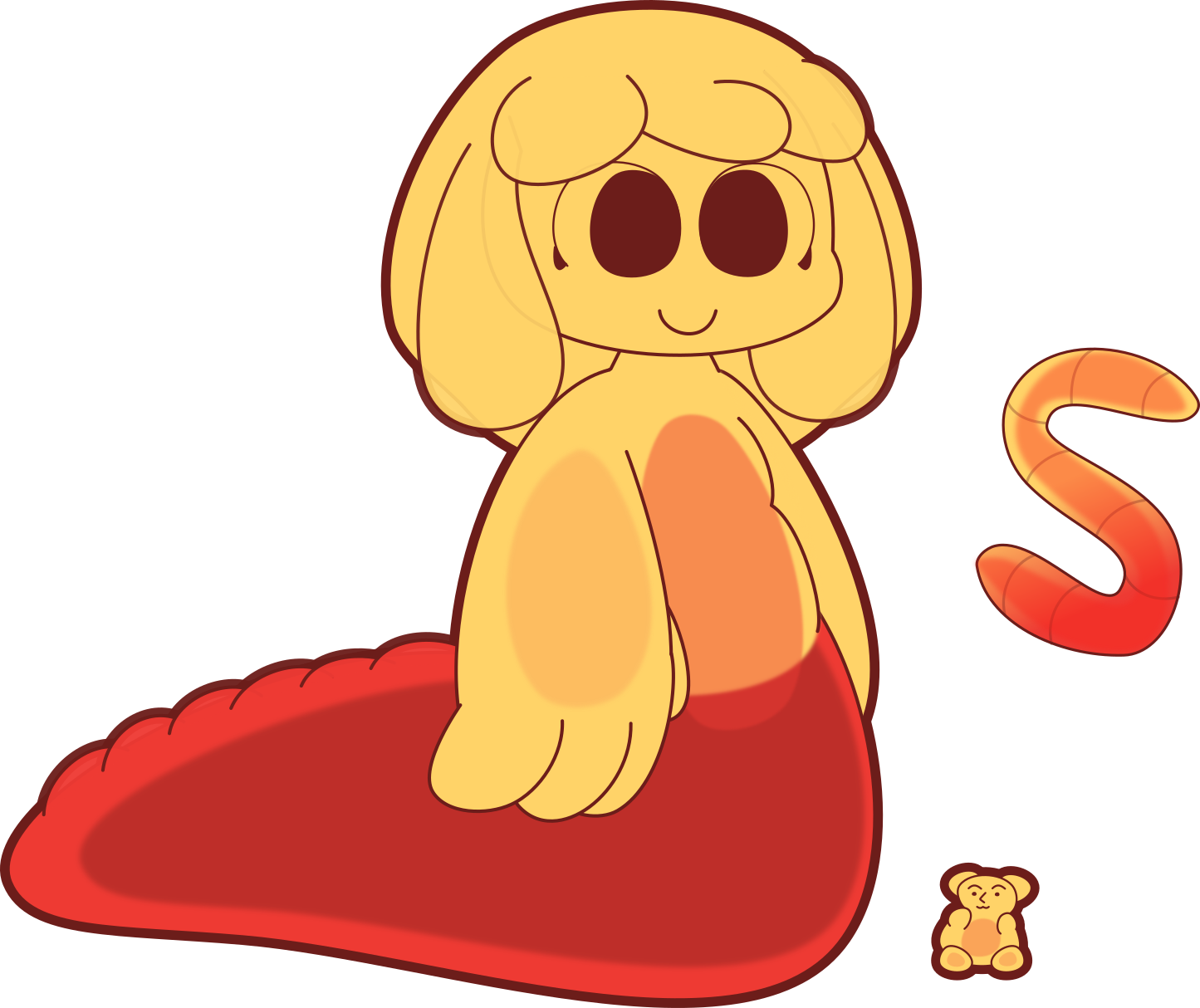 Gummy Worm Lamia By Scrubsandwich Gummy Worm Lamia - Gummy Worm Lamia By Scrubsandwich Gummy Worm Lamia (1445x1214)