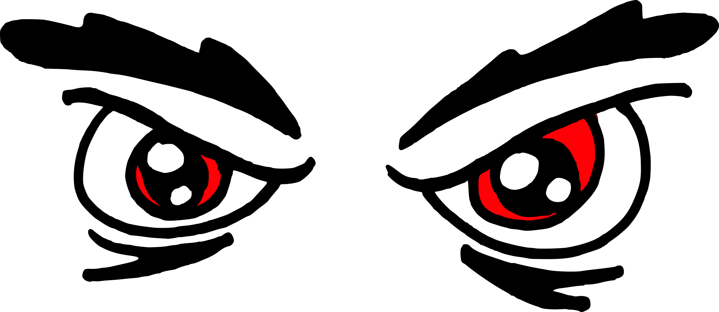 28 Collection Of Red Eyes Clipart - Angry Eyes Clipart (2400x1041)