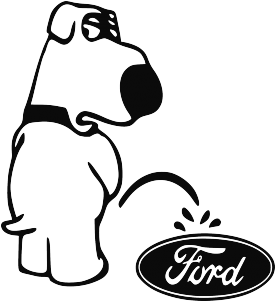 Brian Peeing On Ford - Ford V8 Genuine Parts Sold Here Distressed Tin Sign (500x300)