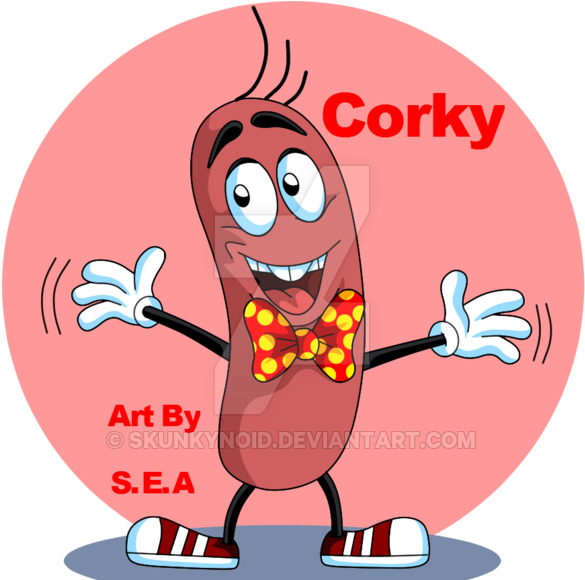 Sausage Party Oc- Corky The Cocktail Weenie By Skunkynoid - Cartoon (600x579)