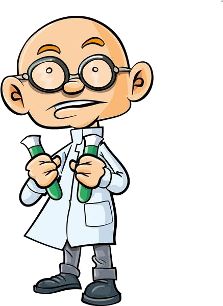 Cartoon Scientist Illustration - Bald Scientist Cartoon (437x600)