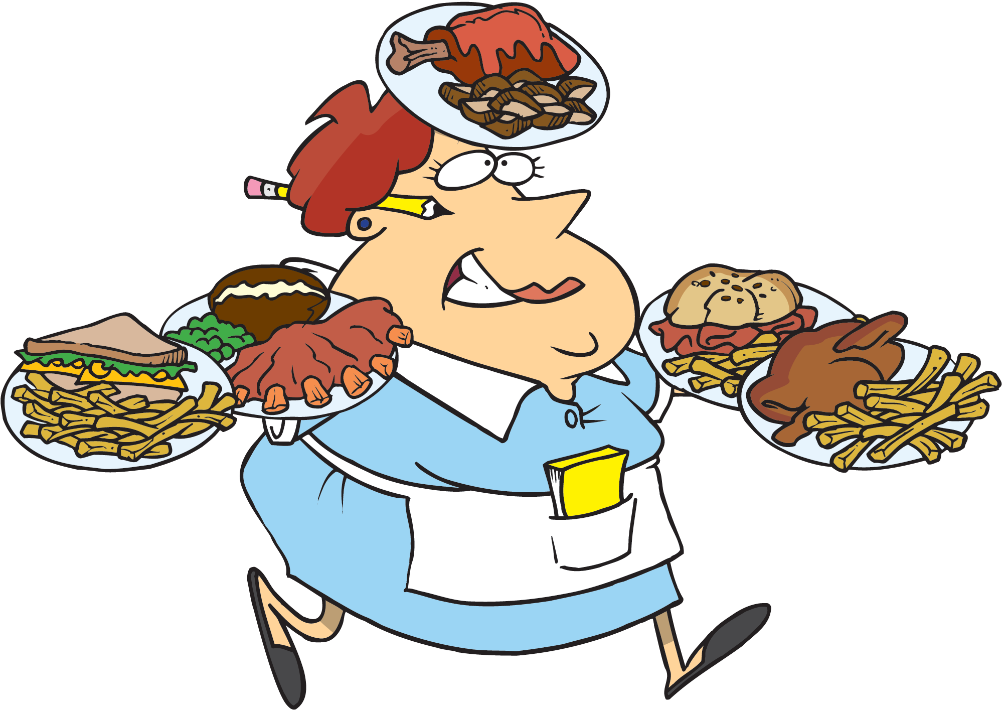 Cartoon Waitress - Waitress Clip Art (2000x1415)