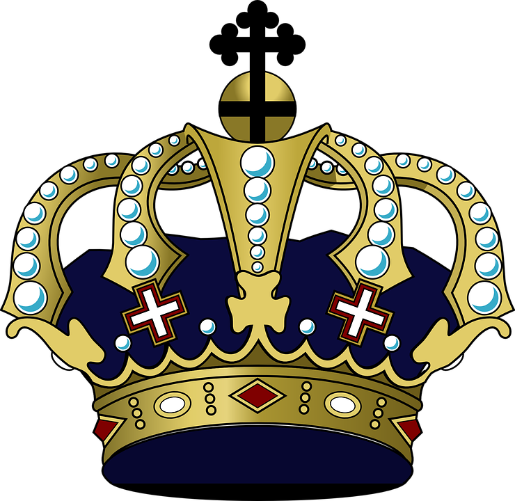 Crown Clipart Royal Blue - Royal Gold And Blue Crown (740x720)