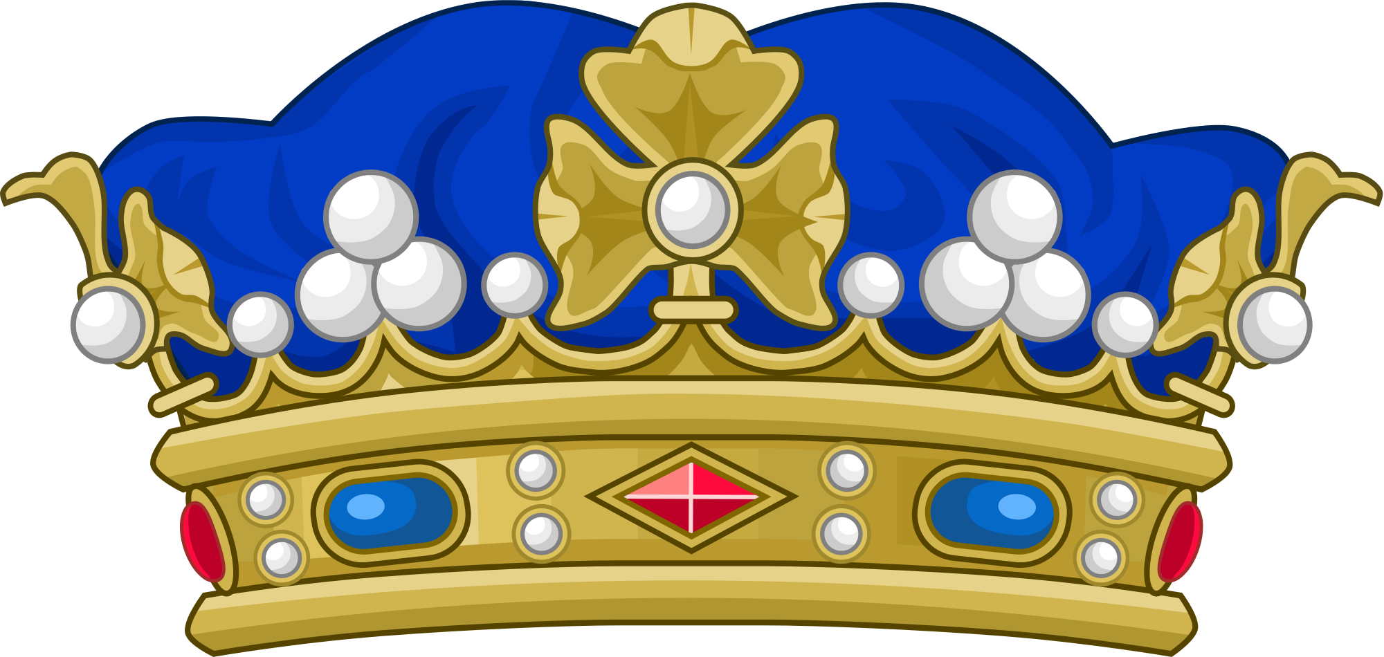 Royal Crown Cliparts 18, - Coroa De Principe Em Png (2000x950)