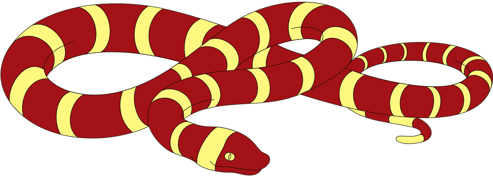 Red Rattlesnake Cliparts - Red Snake With Yellow Stripes (960x480)