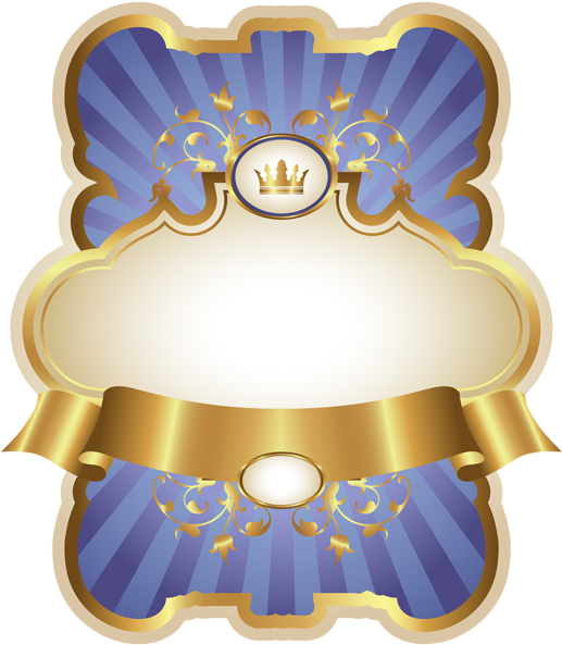 Gold Clipart Blue - Blue And Gold Crown Clipart (524x600)