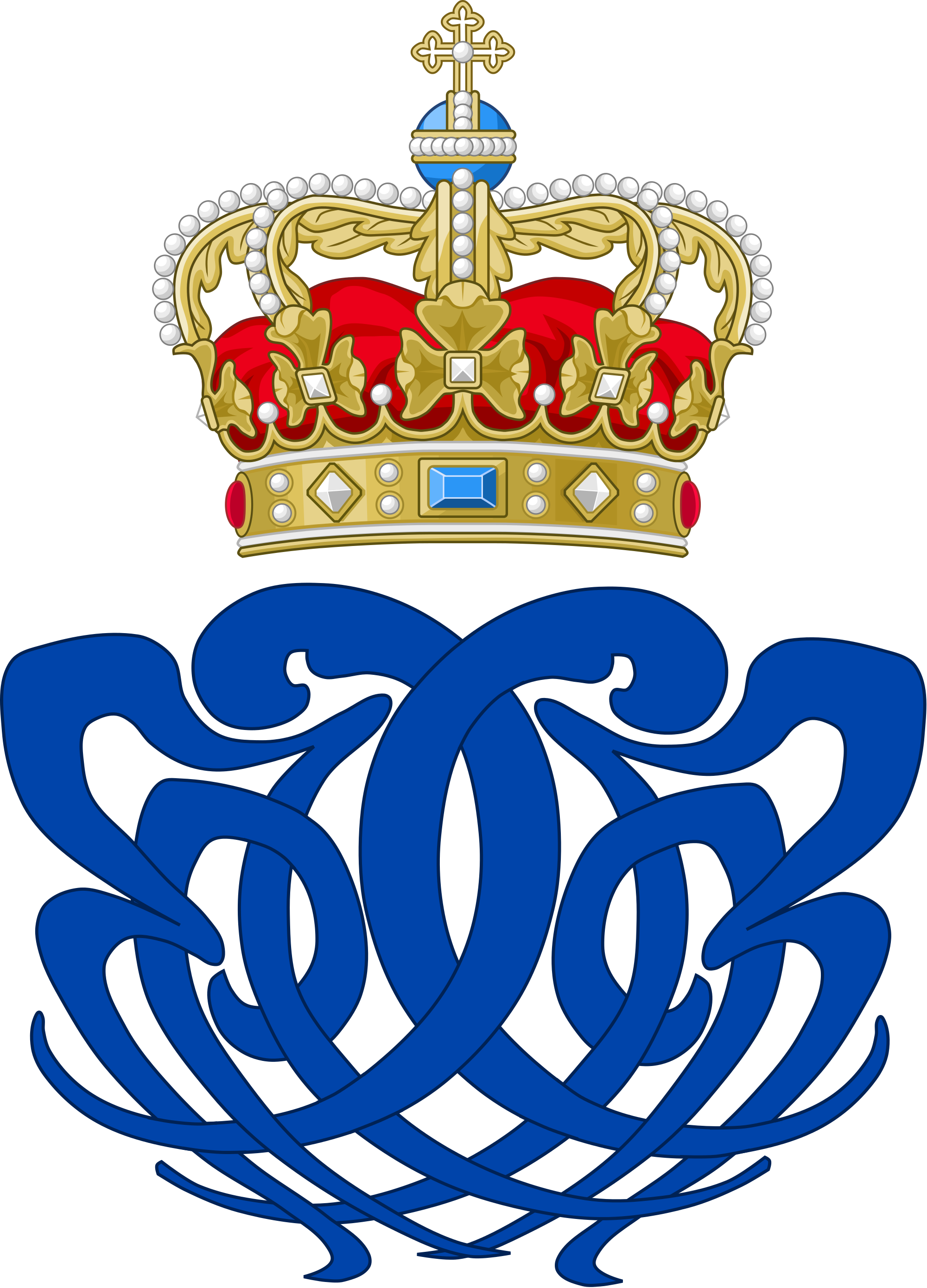 Crown Royal Clipart Danish - Royal Monograms Denmark (2000x2779)