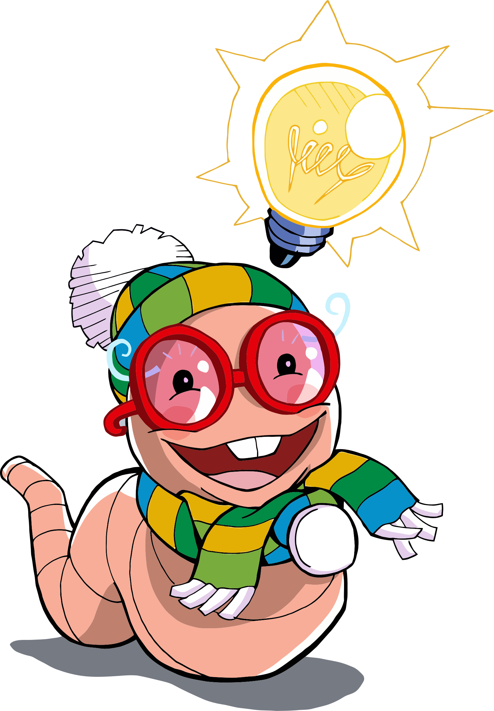 Nerdy Worm Bclipart - My Thoughts Journal: Blank Lined Journal - 6x9 - (1647x2370)