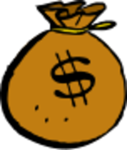 Great Depression Begins With Stock Market Crash - Cartoon Money Bag (405x480)