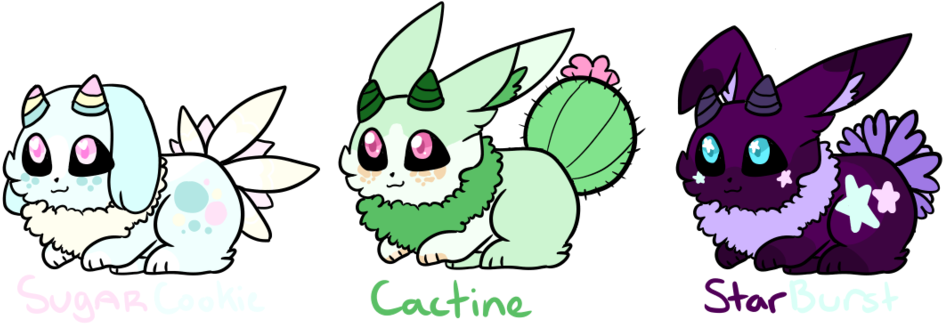 Fleurabbit Adopts {2/3} Open By Blume-doom - Cartoon (1024x356)