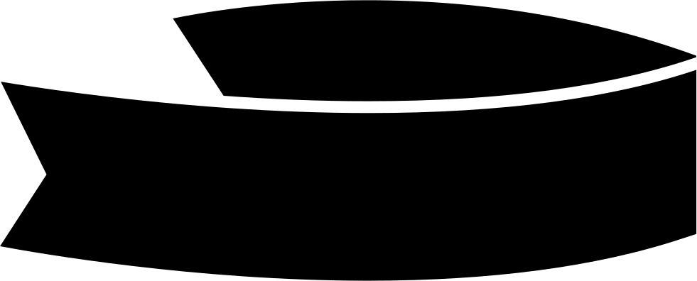 Folded Ribbon Side View Comments - Black-and-white (981x396)