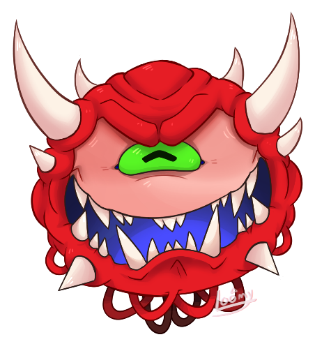Doom Classic Doom The Ultimate Doom Cacodemon My Art - Cartoon (452x493)