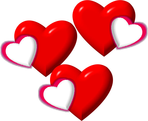 Red And White Hearts Assortment - Heart (600x494)