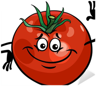Aufkleber Niedliche Tomate Cartoon Illustration • Pixers® - Funny Cartoon Vegetables Greeting Card (400x400)