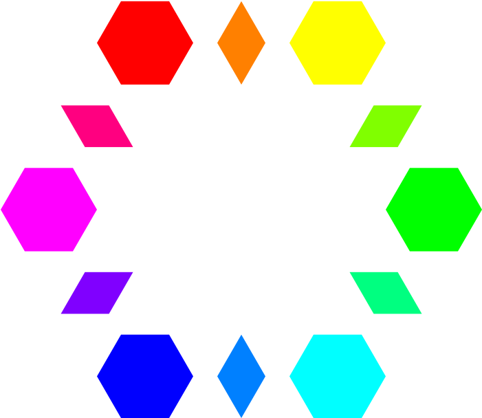 6 Hexagons 6 Diamonds - اشكال هندسية ملونة (800x800)