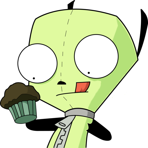 Invader Zim Gir Cupcake - Gir With A Cupcake (600x600)