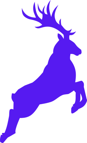 Animal Violet Reindeer Jumping Vector Clipart Png - Christmas Reindeer Tile Coaster (300x491)
