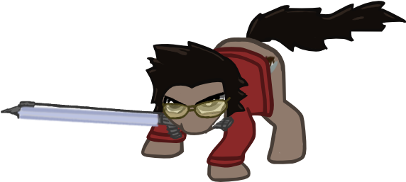 Glasses, No More Heroes, Ponified, Safe, Travis Touchdown - Cartoon (594x304)