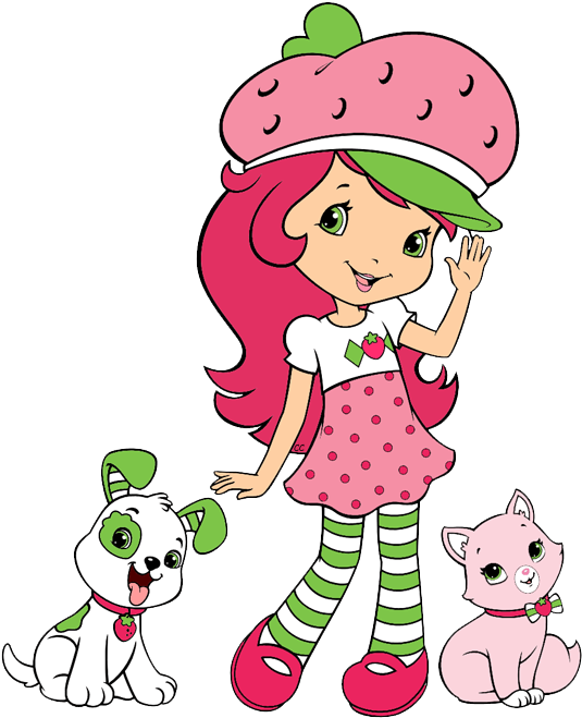 Strawberry Cupcake Cartoon Strawberry Shortcake Custard - Strawberry Shortcake Cartoon Wall Art (550x662)