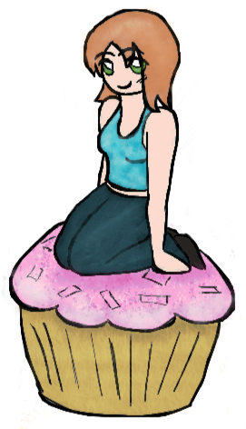 Girl Sitting On A Cupcake By Azbass - Girl Sitting On A Cupcake By Azbass (270x483)