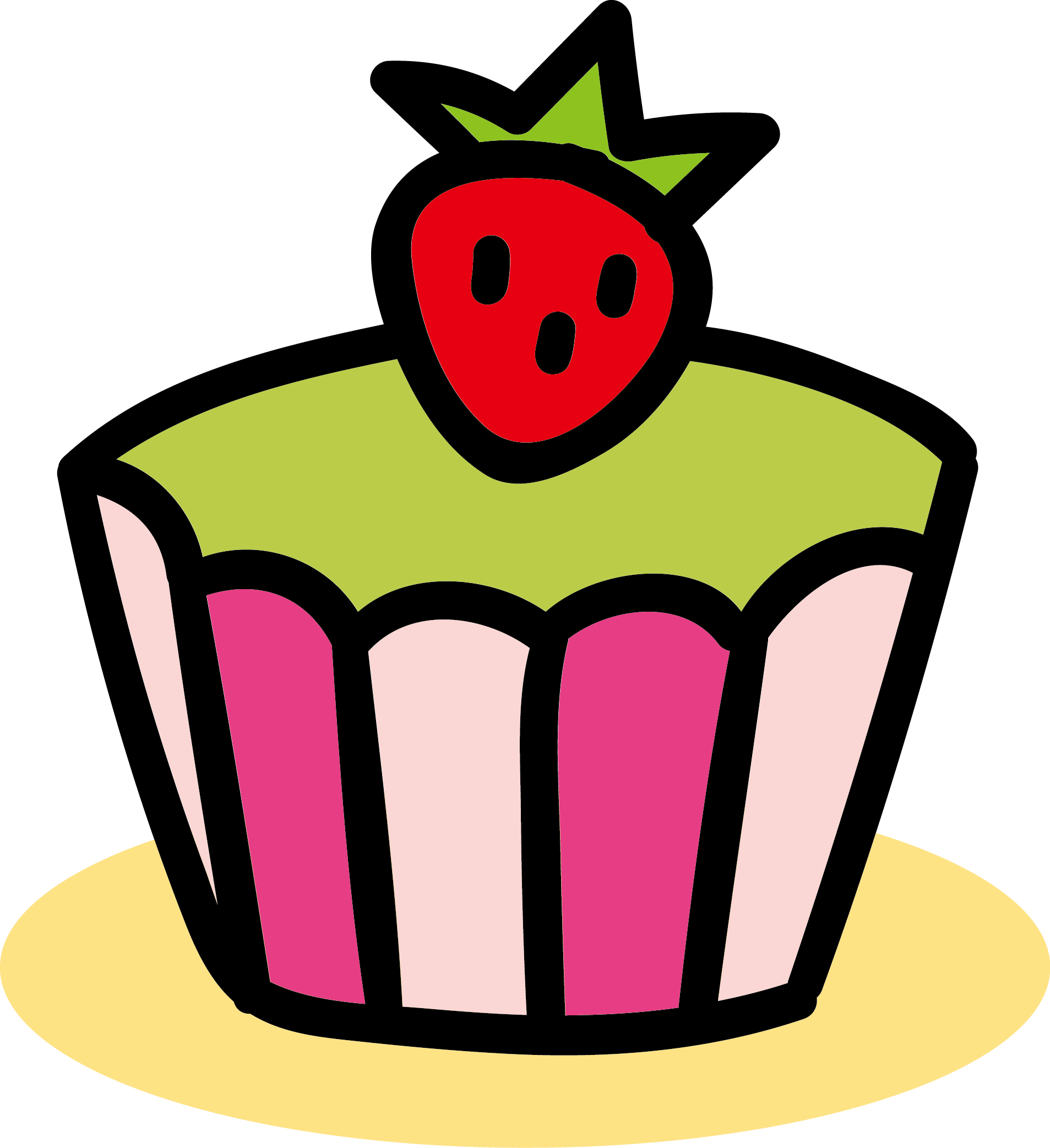 Cupcake Madeleine Cartoon Tart - Cupcake Madeleine Cartoon Tart (1907x2085)
