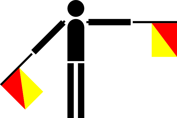 Free Vector Semaphore Mike Clip Art - Semaphore Clipart (600x400)