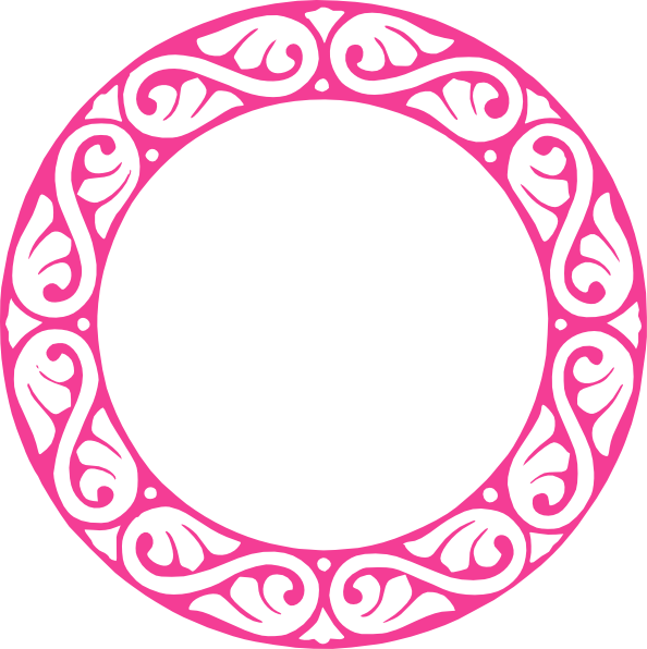 P Circle Pink Clip - Pink Circle Border Design (594x596)