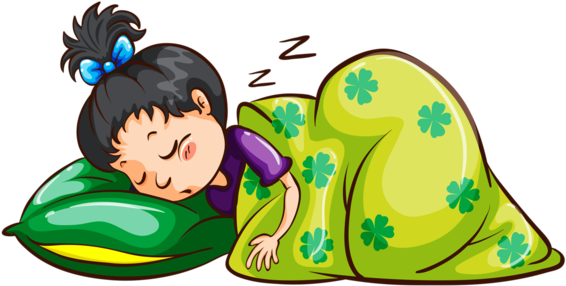 Personnages, Illustration, Individu, Personne, Gens - Girl Sleeping Clipart (600x308)