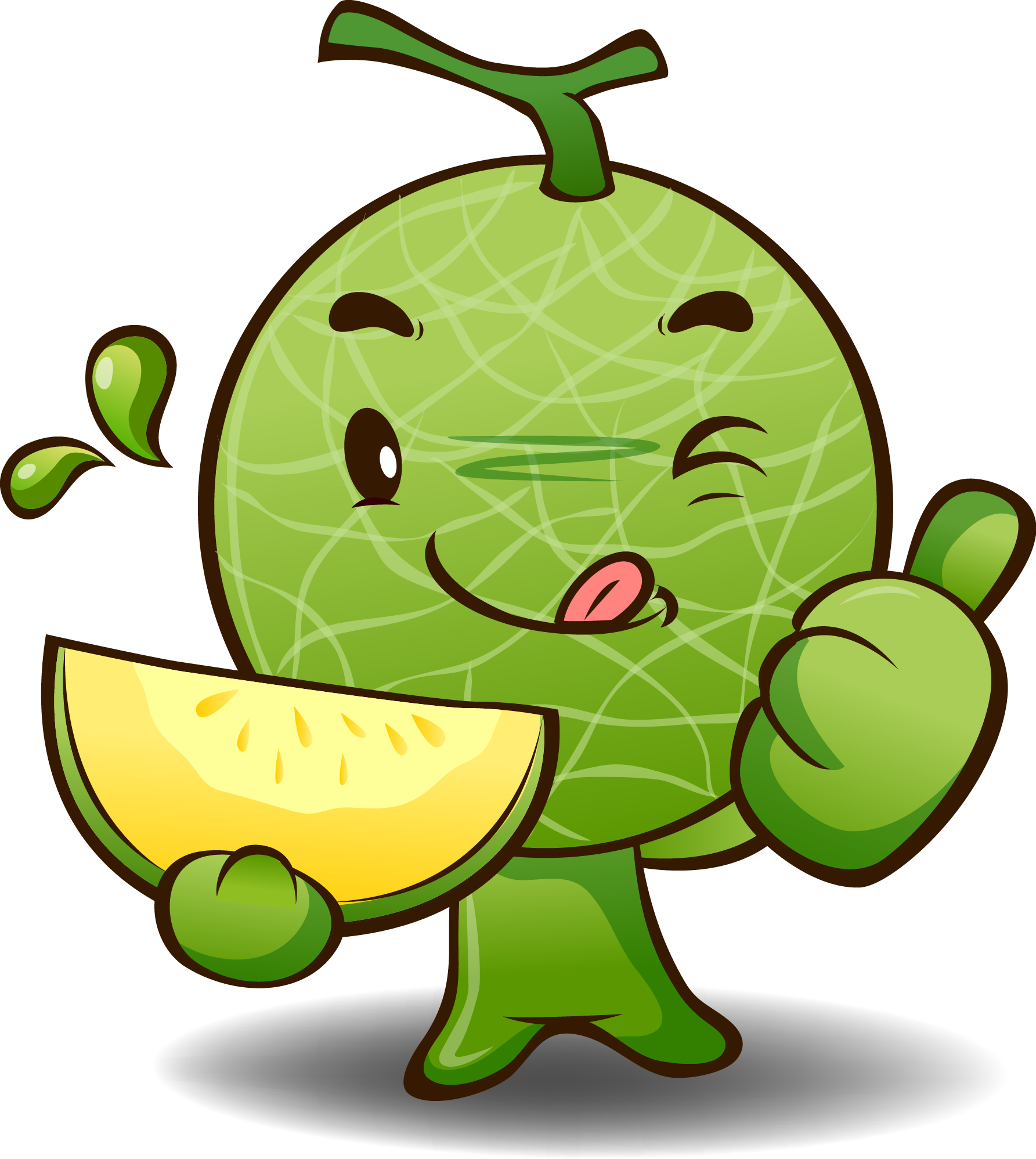 Green Hami Melon Cartoon Characters - Green Hami Melon Cartoon Characters (1785x1997)