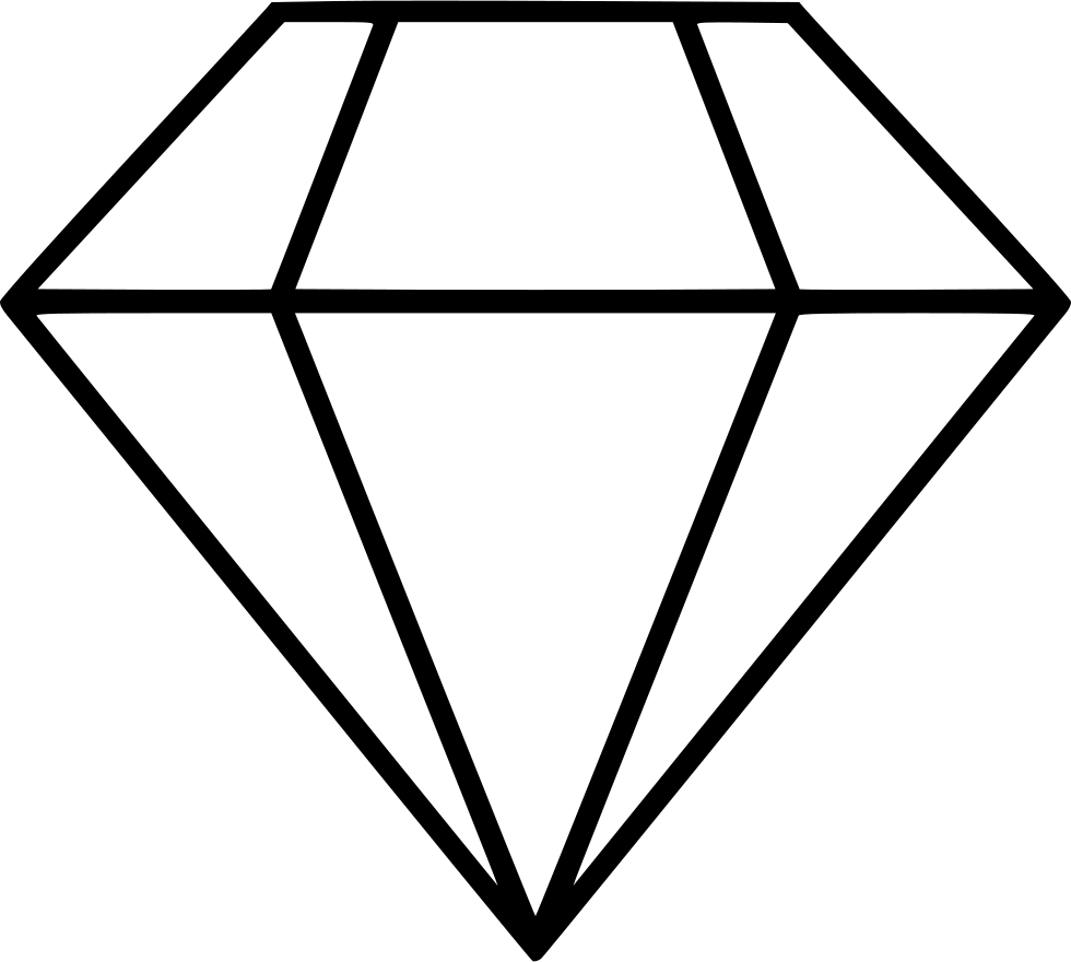 Diamond Svg Png Icon Free Download - Diamond Silhouette (980x880)